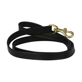 Benji & Flo Deluxe Leather Padded Dog Lead Black/Br (One Size)