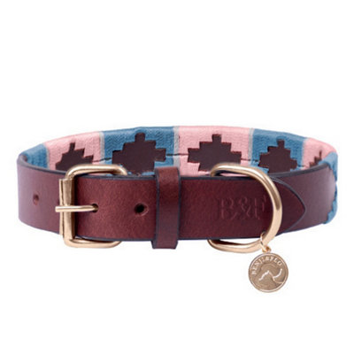 Benji & Flo Sublime Polo Leather Dog Collar Grape/Riviera Blue (L - Neckline: 46cm-56cm) Price Comparisons | Compare The Build