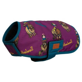 Benji & Flo Thelwell Collection Pony Friends Dog Jacket Imperial Purple/Pacific Blue (M- Length: 51cm-61cm)