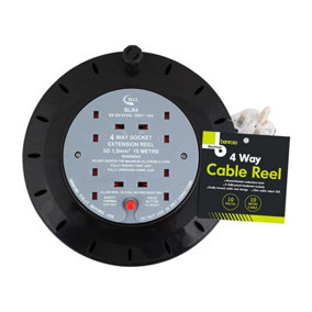 Benross 10 Metre, 4-Way Extension Cable Reel
