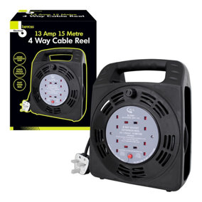 Benross 15 Metre, 4-Way Extension Cable Reel