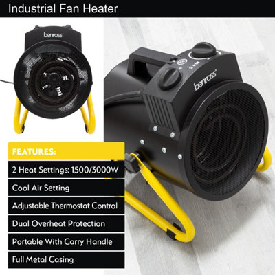 Benross 42450 3000W Industrial Fan Heater - 6