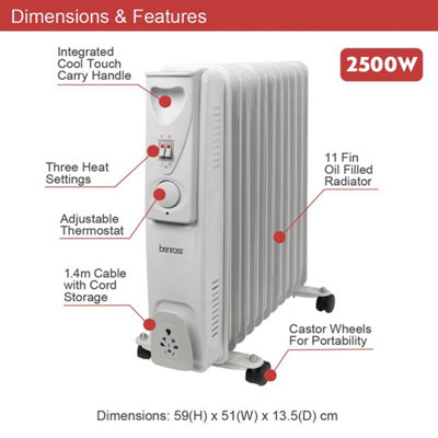 Benross 46760 Portable 11 Fin Oil Filled Radiator | DIY at Bu0026Q