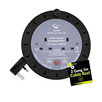 Benross 5 Metre, 2-Way Extension Cable Reel