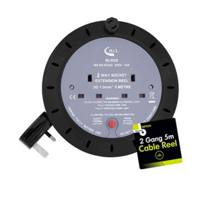 Benross 5 Metre, 2-Way Extension Cable Reel