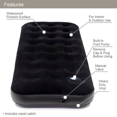 Benross Airbed with Built-In Pump - Single