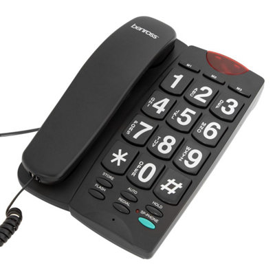 Benross Big Button Telephone with Ringer Light - Black