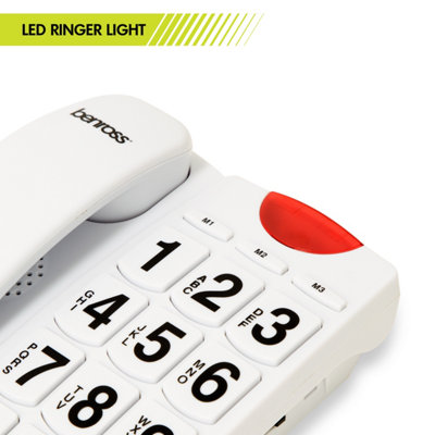 Benross Big Button Telephone with Ringer Light - White