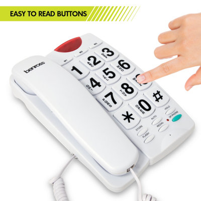 Benross Big Button Telephone with Ringer Light - White