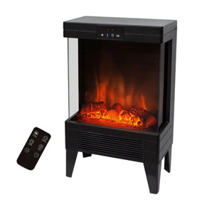 Benross Electric Fireplace Space Heater with Cast Iron Log Burning Effect