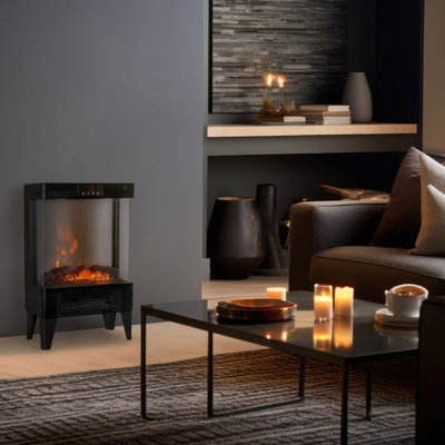 Benross Electric Fireplace Space Heater with Cast Iron Log Burning Effect - 8
