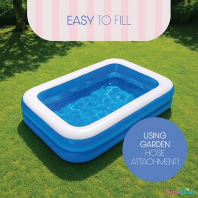 Benross Inflatable Rectangular Family Pool - 780L Capacity