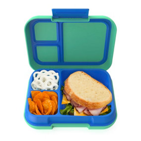 Bentgo Pop - Leak-Proof Large Bento-Style Lunch Box with Removable Divider - Spring Green/Blue