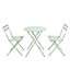 Bentley 3 Piece Metal Bistro Set Garden Patio Table & 2 Chairs - Heritage Green