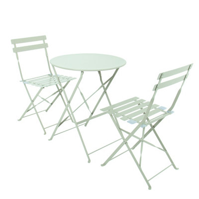 Bentley 3 Piece Metal Bistro Set Garden Patio Table & 2 Chairs - Heritage Green