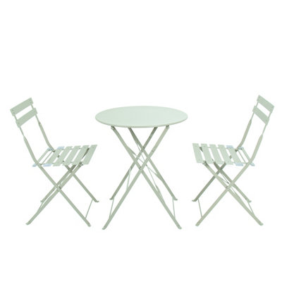 Bentley 3 Piece Metal Bistro Set Garden Patio Table & 2 Chairs - Heritage Green - 5