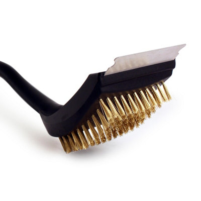 Bentley Bbq Grill Cleaning Brush With Steel Scraper - Red