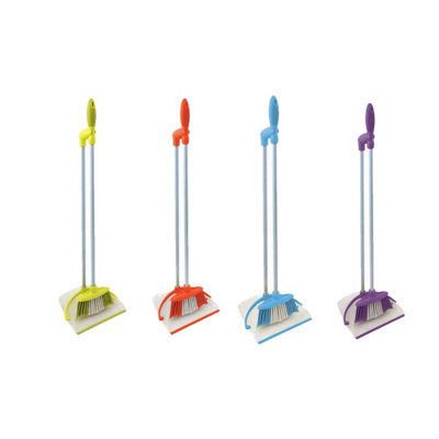 Bentley Brights Indoor Long Handled Lobby Dustpan & Brush Set - Various Colours