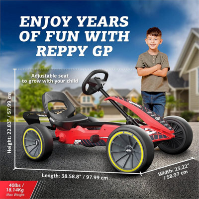 BERG Reppy GP Go-Kart De Pedales Con Caja De Sonido En El Volante – Para Niños De 2,5 A 6 Años (hasta 125 Cm)