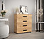 Bergamo Contemporary Chest Of Drawers Oak Finish 4 Drawers  (H)930mm (W)800mm (D)400mm