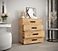 Bergamo Contemporary Chest Of Drawers Oak Finish 4 Drawers  (H)930mm (W)800mm (D)400mm