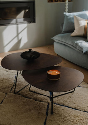 Bergen Coffee Table Set in Warm Rust Colour