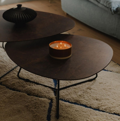 Bergen Coffee Table Set in Warm Rust Colour