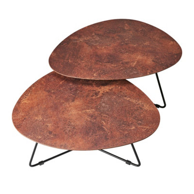 Bergen Coffee Table Set in Warm Rust Colour