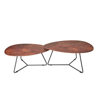 Bergen Coffee Table Set in Warm Rust Colour