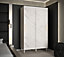 Bergen Contemporary 2 Sliding Door Wardrobe Gold Handles Marble Effect 5 Shelves 2 Rails White (H)2080mm (W)1200mm (D)620mm