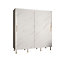 Bergen Contemporary 2 Sliding Door Wardrobe Gold Handles Marble Effect 9 Shelves 2 Rails White (H)2080mm (W)2000mm (D)620mm