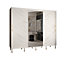 Bergen I Modern Mirrored 3 Sliding Door Wardrobe Gold Handles Marble Effect 9 Shelves 2 Rails White (H)2080mm (W)2500mm (D)620mm