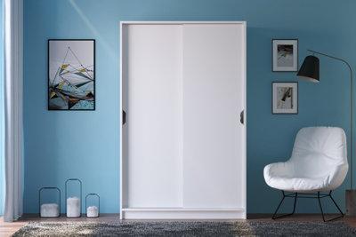 BERGEN Sliding Door White Wardrobe