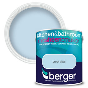 Berger Kitchen & Bathroom Mid Sheen Paint Greek Skies - 2.5L