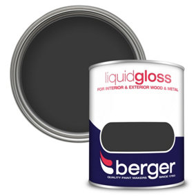 Berger Liquid Gloss Paint Black - 750ml