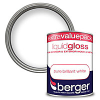 Berger Liquid Gloss Paint Pure Brilliant White - 1.25L