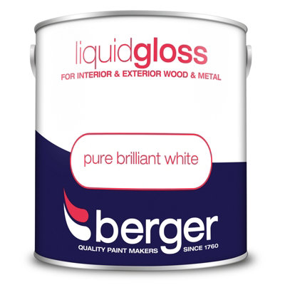 Berger Liquid Gloss Paint Pure Brilliant White - 2.5L
