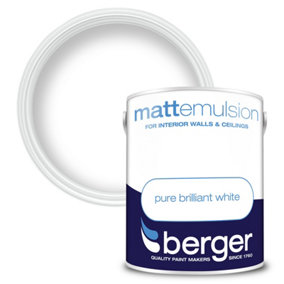 Berger Matt Emulsion Paint Brilliant White - 5L