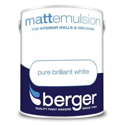 Berger Matt Emulsion Paint Brilliant White - 5L