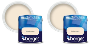 Berger Matt Emulsion Paint Frosted Cream 2.5L Pack of 2