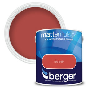 Berger Matt Emulsion Paint Red Chilli - 2.5L