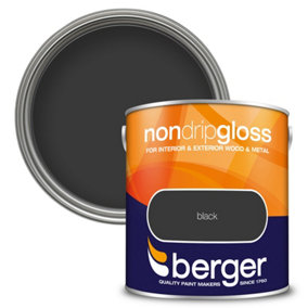 Berger Non Drip Gloss Paint Black - 2.5L