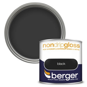 Berger Non Drip Gloss Paint Black - 250ml