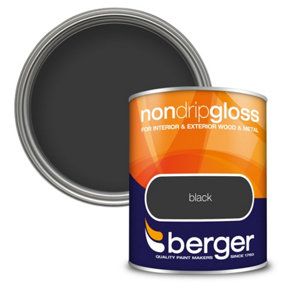 Berger Non Drip Gloss Paint Black - 750ml