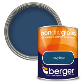 Berger Non Drip Gloss Paint Navy Blue - 750ml