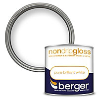 Berger Non Drip Gloss Paint Pure Brilliant White - 250ml
