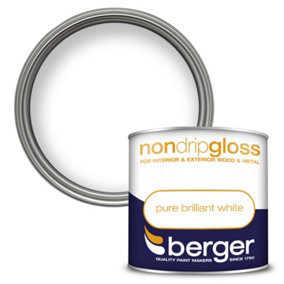 Berger Non Drip Gloss Paint Pure Brilliant White - 250ml