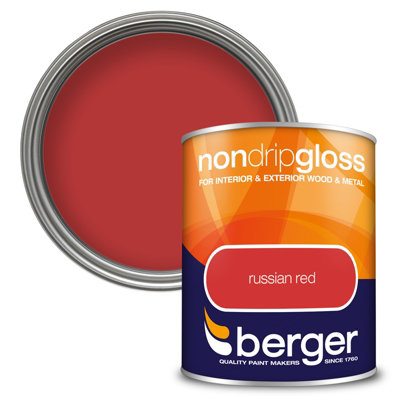 Berger Non Drip Gloss Paint Russian Red - 750ml