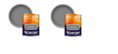 Berger Non Drip Gloss Paint Squirrel Grey 750ml Pack of 2