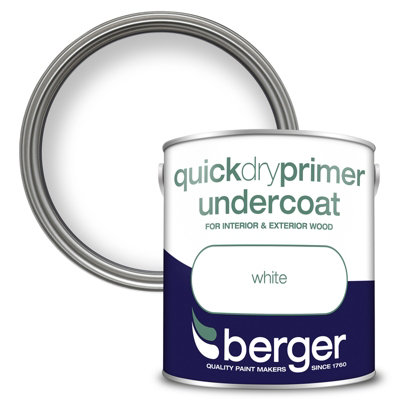 Berger Quick Dry Primer Undercoat Paint White 2.5L DIY at B&Q